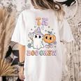 TK Boo Crew Retro Groovy Halloween Floral Ghost TK Teacher Men Women Kids Women's Comfort Colors T-Shirt Back Print Ivory TK Boo Crew Retro Groovy Halloween Floral Ghost TK Teacher Men Women Kids Women's Comfort Colors T-Shirt Back Print Ivory