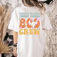 Toddler Teacher Boo Crew Ghost Groovy Halloween For Women Women's Comfort Colors T-Shirt Back Print Ivory