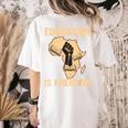 History Education Is Freedom African Map Black Teacher Women's Comfort Colors T-Shirt Back Print Ivory
