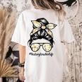 History Teacher Messy Bun Life Hair Glasses Women's Comfort Colors T-Shirt Back Print Ivory History Teacher Messy Bun Life Hair Glasses Women's Comfort Colors T-Shirt Back Print Ivory
