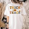 Trick Or Teach Funny School Teacher Halloween Costume Women's Comfort Colors T-Shirt Back Print Ivory