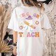 Trick Or Teach Groovy Teacher Halloween Retro Ghost Women's Comfort Colors T-Shirt Back Print Ivory Trick Or Teach Groovy Teacher Halloween Retro Ghost Women's Comfort Colors T-Shirt Back Print Ivory