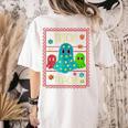 Trick Or Teach Neon Ghost Flower Teacher Spooky Halloween Women's Comfort Colors T-Shirt Back Print Ivory Trick Or Teach Neon Ghost Flower Teacher Spooky Halloween Women's Comfort Colors T-Shirt Back Print Ivory