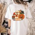 Trick Or Teach Retro Halloween Teacher Women Men Costume Women's Comfort Colors T-Shirt Back Print Ivory Trick Or Teach Retro Halloween Teacher Women Men Costume Women's Comfort Colors T-Shirt Back Print Ivory