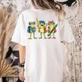 Trio Cute Frogs Welcome Back To School Teachers Girls Boys Women's Comfort Colors T-Shirt Back Print Ivory Trio Cute Frogs Welcome Back To School Teachers Girls Boys Women's Comfort Colors T-Shirt Back Print Ivory
