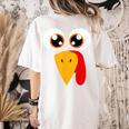 Turkey Face Halloween Costume Thanksgiving Teacher Nurse Women's Comfort Colors T-Shirt Back Print Ivory Turkey Face Halloween Costume Thanksgiving Teacher Nurse Women's Comfort Colors T-Shirt Back Print Ivory