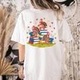 Turkey Reading Books Fall Season Thanksgiving Teacher Book Women's Comfort Colors T-Shirt Back Print Ivory