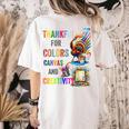Turkey Thanksgiving Art Teacher Costume Tee For Artists Women's Comfort Colors T-Shirt Back Print Ivory