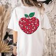 Valentines Day Teacher Hearts Apple Love Teach Women Men Women's Comfort Colors T-Shirt Back Print Ivory