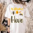 Welcome To The Hive Bee Teacher Back To School Women's Comfort Colors T-Shirt Back Print Ivory Welcome To The Hive Bee Teacher Back To School Women's Comfort Colors T-Shirt Back Print Ivory