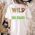 Wild About 3rd Grade Teacher Student Third Grade Zoo Safari Men Women Girls Kids Women's Comfort Colors T-Shirt Back Print Ivory
