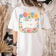 Wildflower 4th Fourth Grade Floral Back To School Teacher Women's Comfort Colors T-Shirt Back Print Ivory