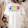 Women Art Teacher Back To School Artist Primary Color Theory Women's Comfort Colors T-Shirt Back Print Ivory