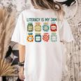 Women Literacy Is My Jam Literacy Teacher Reading Teacher Women's Comfort Colors T-Shirt Back Print Ivory Women Literacy Is My Jam Literacy Teacher Reading Teacher Women's Comfort Colors T-Shirt Back Print Ivory