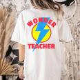 Wonder Teacher Teacher Halloween Tshirt Women's Comfort Colors T-Shirt Back Print Ivory Wonder Teacher Teacher Halloween Tshirt Women's Comfort Colors T-Shirt Back Print Ivory