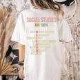 World History Classroom Social Studies History Teacher Women's Comfort Colors T-Shirt Back Print Ivory