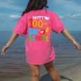 100th Day Of School Teachers Kids Happy 100 Days Women's Comfort Colors T-Shirt Back Print Crunchberry