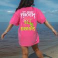 3rd Grade Teachers Love Brains Zombie Teacher Halloween Women's Comfort Colors T-Shirt Back Print Crunchberry
