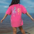 67 Music Meme Slang Six Seven Music Teacher Musician Women's Comfort Colors T-Shirt Back Print Crunchberry