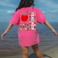 American Flag Camouflage Teacher Patriotic 4th Of July Women's Comfort Colors T-Shirt Back Print Crunchberry