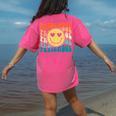 Back To School Groovy Smile Preschool Teachers Students Kids Women's Comfort Colors T-Shirt Back Print Crunchberry