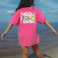 Back To School Pre-K Preppy Teacher Girl Women's Comfort Colors T-Shirt Back Print Crunchberry