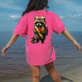 Back To School Raccoon Teachers Student Kids Women's Comfort Colors T-Shirt Back Print Crunchberry