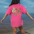 Book Tree All Is Calm Said No Teacher Ever Christmas Women's Comfort Colors T-Shirt Back Print Crunchberry