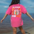 All Booked For Fall Book Pumpkin Autumn Thanksgiving Teacher Women's Comfort Colors T-Shirt Back Print Crunchberry
