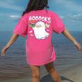Books Halloween Librarian Teacher Reader Reading Book Lover Women's Comfort Colors T-Shirt Back Print Crunchberry