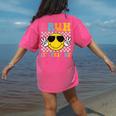 Bruh It's Fri-Yay Friday Weekend Smile Face Teacher Student Women's Comfort Colors T-Shirt Back Print Crunchberry