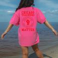 Chicago Teachers Matter Support Union Education Red For Ed Women's Comfort Colors T-Shirt Back Print Crunchberry