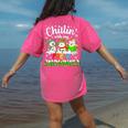 Chillin With My Pre-K Snowmies Christmas Teacher Xmas Women's Comfort Colors T-Shirt Back Print Crunchberry