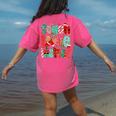 Christmas Coquette Bow Teacher Teach Love Inspire Women's Comfort Colors T-Shirt Back Print Crunchberry