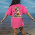 All The Cool Dragons Are Reading Dragon Teacher Women's Comfort Colors T-Shirt Back Print Crunchberry
