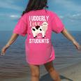 Cow Teacher Lover Women's Comfort Colors T-Shirt Back Print Crunchberry