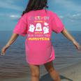 Creepin It Real With Kindergarten Monsters Halloween Teacher Women's Comfort Colors T-Shirt Back Print Crunchberry