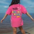 Cute Hello Second Grade Back To School Coquette Teacher Girl Women's Comfort Colors T-Shirt Back Print Crunchberry Cute Hello Second Grade Back To School Coquette Teacher Girl Women's Comfort Colors T-Shirt Back Print Crunchberry
