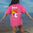 Cute Teach Love And Inspire Men Women Teacher Women's Comfort Colors T-Shirt Back Print Crunchberry
