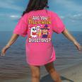 Are You Fall O Ween Directions Halloween Teacher Ghost Women's Comfort Colors T-Shirt Back Print Crunchberry