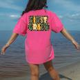First 1St Grade Camo Camouflage Boy Teacher Back To School Women's Comfort Colors T-Shirt Back Print Crunchberry