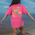 In My First Grade Era 1st Grade Teacher Back To School Women's Comfort Colors T-Shirt Back Print Crunchberry