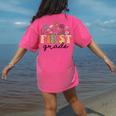 First Grade Teacher Wildflower Back To School Floral Outfits Women's Comfort Colors T-Shirt Back Print Crunchberry First Grade Teacher Wildflower Back To School Floral Outfits Women's Comfort Colors T-Shirt Back Print Crunchberry