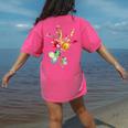 Flower American Sign Language ASL Teacher Teaching Deaf Women's Comfort Colors T-Shirt Back Print Crunchberry