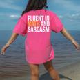 Fluent In Math And Sarcasm Teacher Women's Comfort Colors T-Shirt Back Print Crunchberry Fluent In Math And Sarcasm Teacher Women's Comfort Colors T-Shirt Back Print Crunchberry