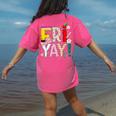 Fri-Yay Happy Friday Lovers Teacher Weekend Women Women's Comfort Colors T-Shirt Back Print Crunchberry Fri-Yay Happy Friday Lovers Teacher Weekend Women Women's Comfort Colors T-Shirt Back Print Crunchberry