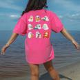 Ghost Reading Teacher Halloween Librarian Book Lover School Women's Comfort Colors T-Shirt Back Print Crunchberry