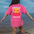 Grade K Super Squad Superhero Kindergarten Teacher Team Women's Comfort Colors T-Shirt Back Print Crunchberry