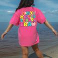Groovy In My Middle School Era Back To School Teacher Women's Comfort Colors T-Shirt Back Print Crunchberry
