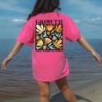 Growth Not Perfection Abstract Florals SPED Teacher Women's Comfort Colors T-Shirt Back Print Crunchberry